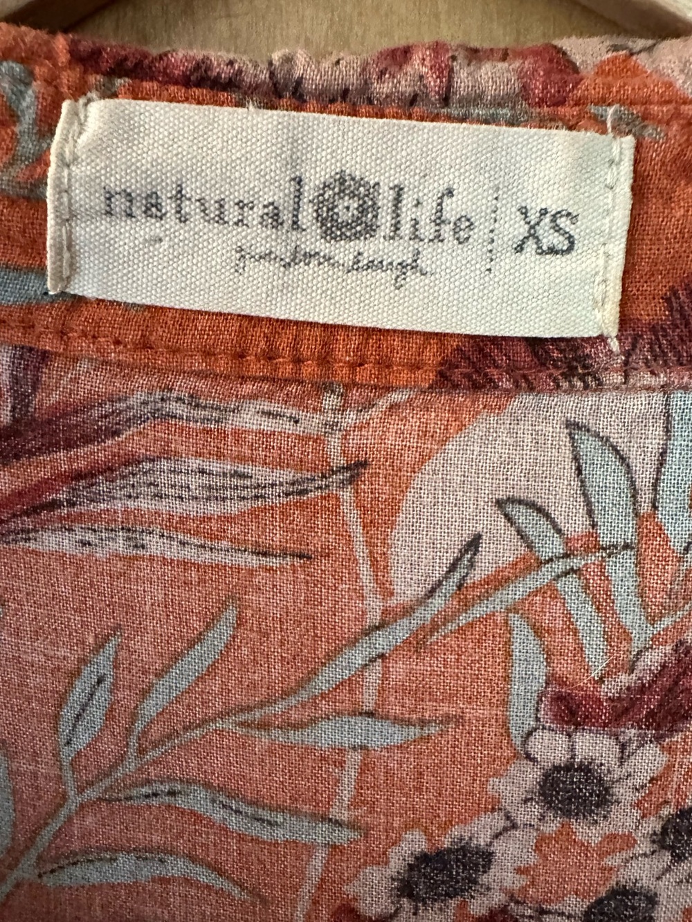 Natural Life Rebecca Orange Floral Collared Midi Shirt Dress XS - Picture 6 of 7